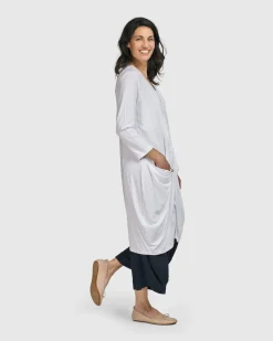 Women Alembika Jackets<Essential Draped Cocoon Jacket, White