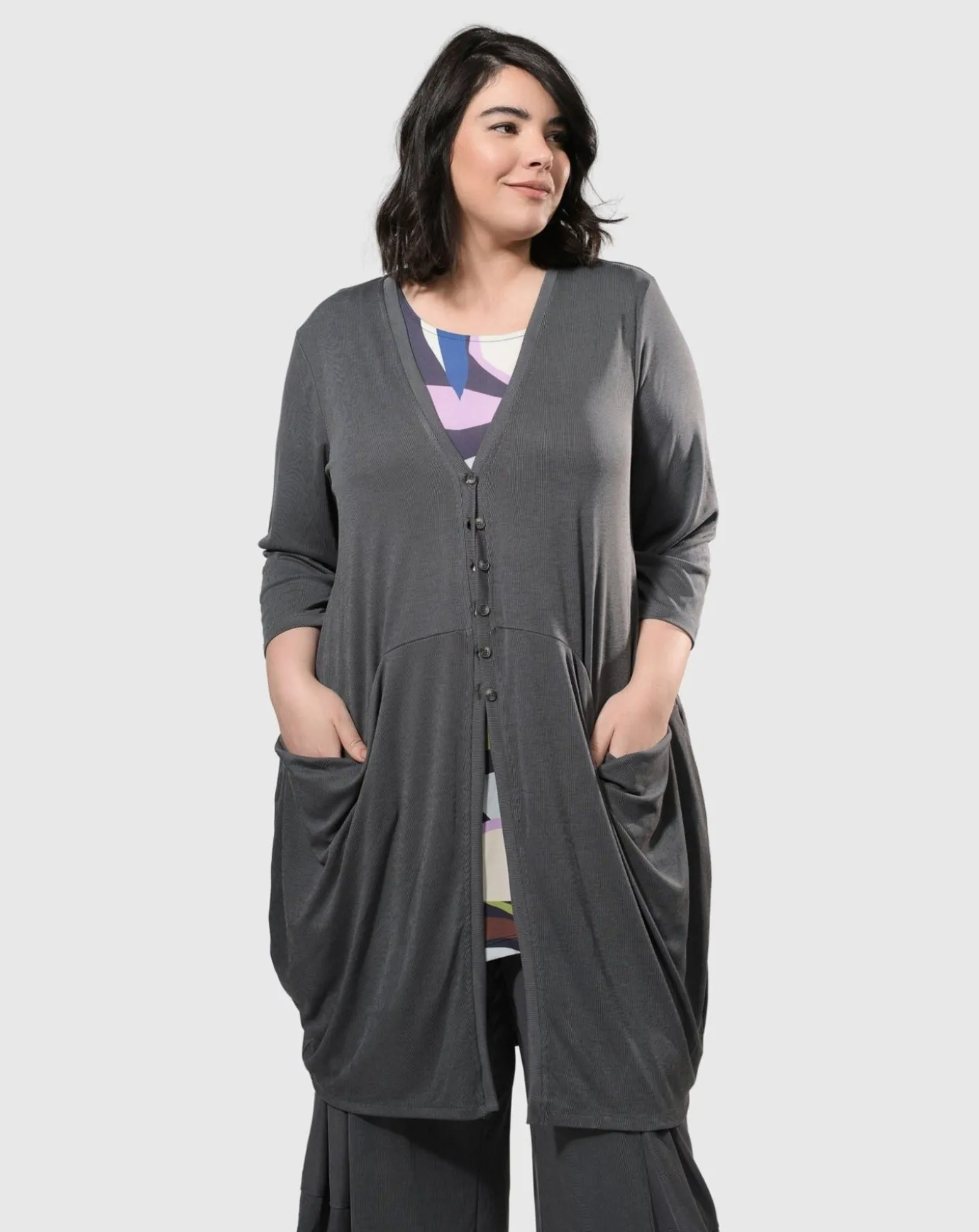 Women Alembika Jackets<Essential Draped Cocoon Jacket, Grey