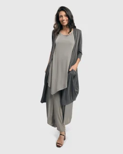 Women Alembika Jackets<Essential Draped Cocoon Jacket, Grey