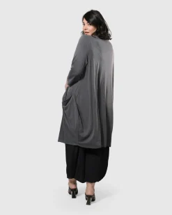 Women Alembika Jackets<Essential Draped Cocoon Jacket, Grey