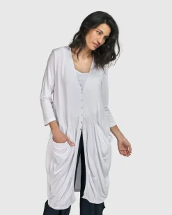 Women Alembika Plus<Essential Draped Cocoon Jacket, White