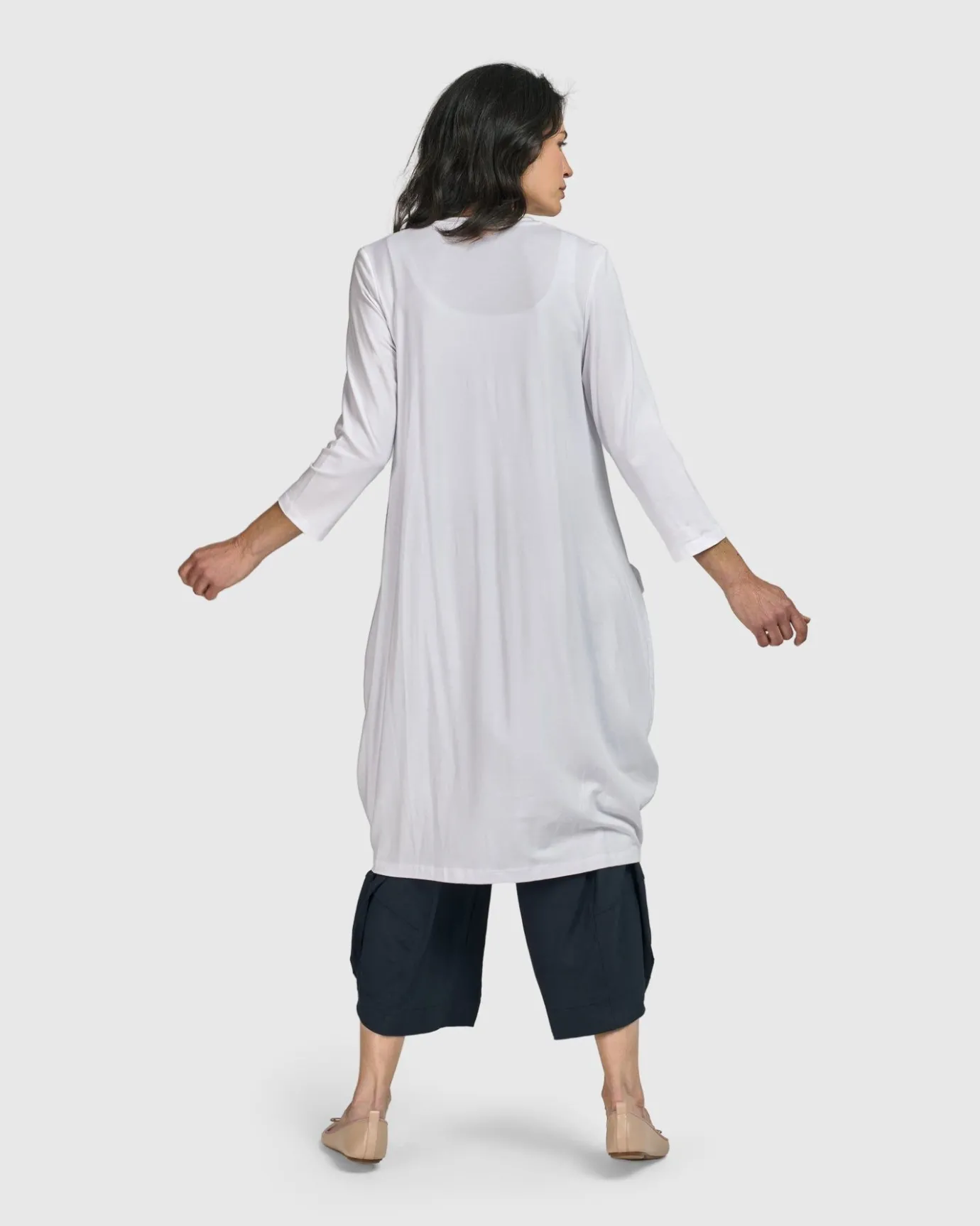 Women Alembika Plus<Essential Draped Cocoon Jacket, White