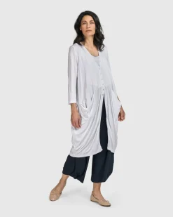 Women Alembika Plus<Essential Draped Cocoon Jacket, White