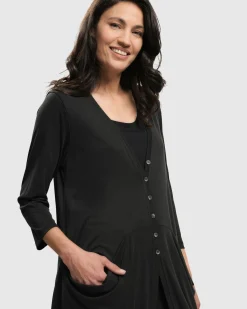 Women Alembika Plus<Essential Draped Cocoon Jacket, Charcoal