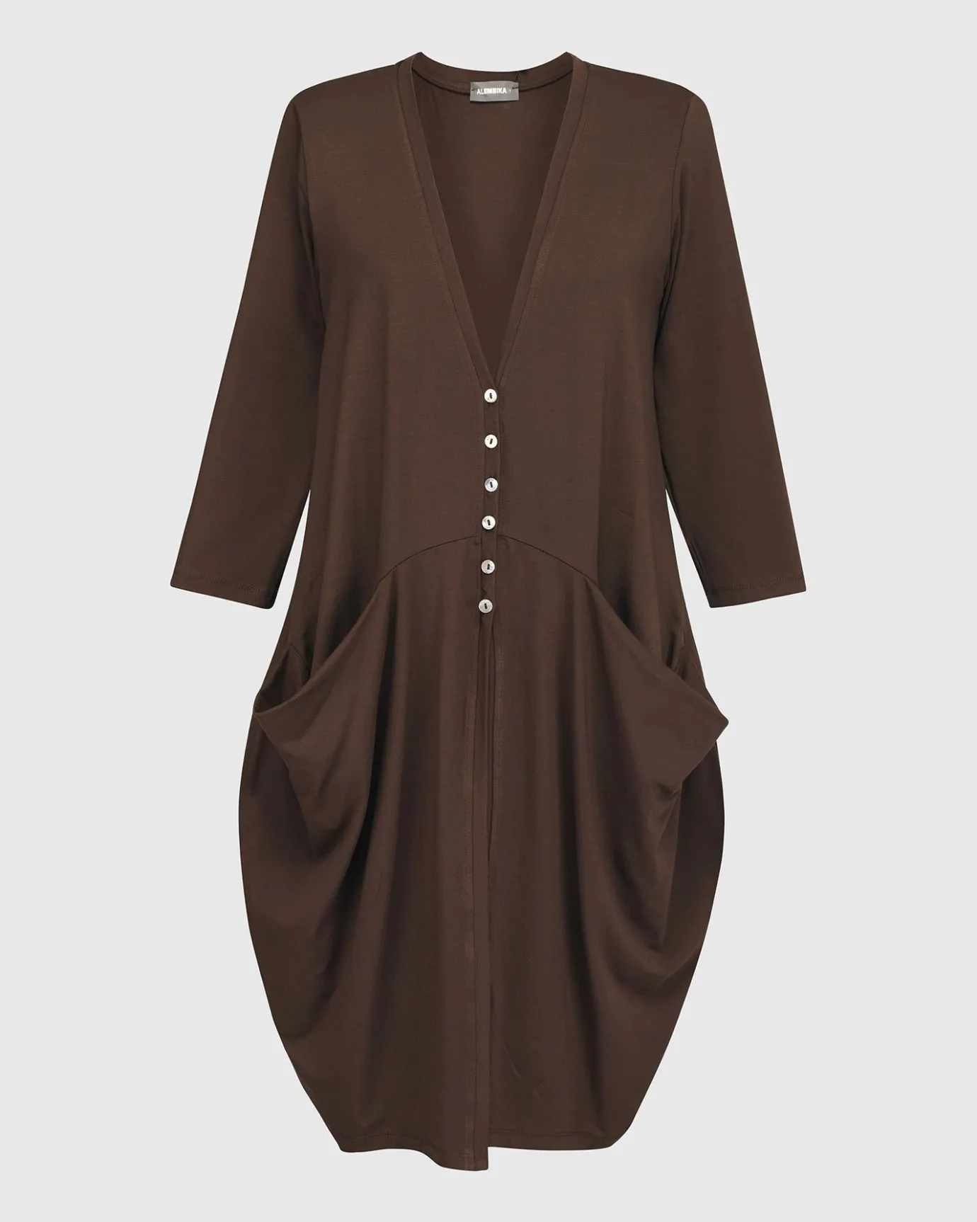Women Alembika Plus<Essential Draped Cocoon Jacket, Coffee