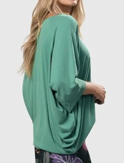 Women Alembika Plus<Essential Favorite Cupro Blouson Top, Seafoam