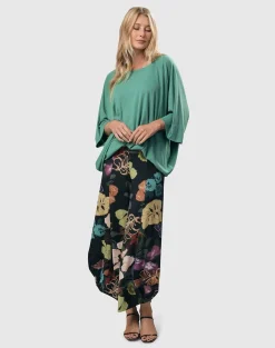 Women Alembika Plus<Essential Favorite Cupro Blouson Top, Seafoam