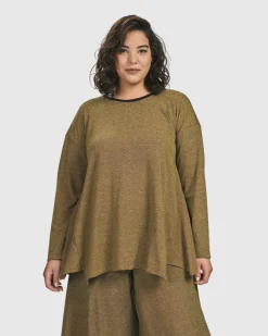 Women Alembika Plus<Essential Flared Top, Honey