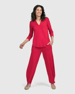 Women Alembika Plus<Essential Flow Pants, Red Rose
