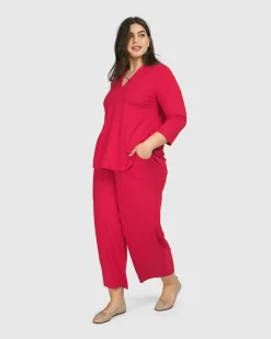 Women Alembika Plus<Essential Flow Pants, Red Rose