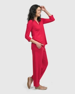 Women Alembika Plus<Essential Flow Pants, Red Rose