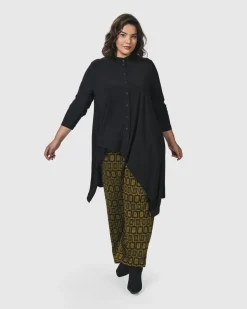 Women Alembika Tops & Tunics<Essential Hi-Lo Button Down Top, Black