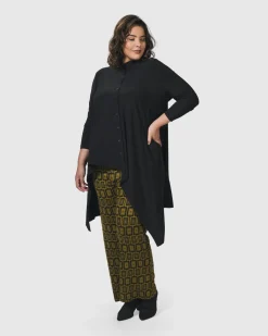 Women Alembika Tops & Tunics<Essential Hi-Lo Button Down Top, Black