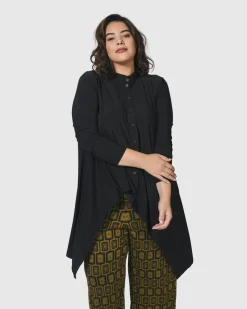 Women Alembika Tops & Tunics<Essential Hi-Lo Button Down Top, Black