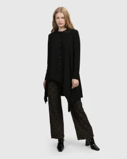Women Alembika Tops & Tunics<Essential Hi-Lo Button Down Top, Black