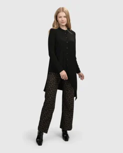 Women Alembika Tops & Tunics<Essential Hi-Lo Button Down Top, Black