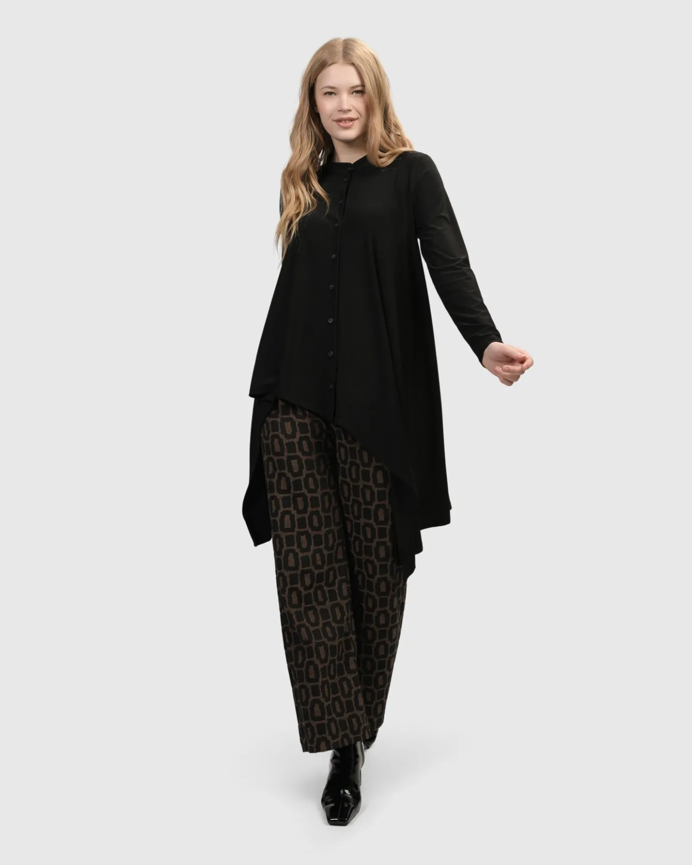 Women Alembika Tops & Tunics<Essential Hi-Lo Button Down Top, Black