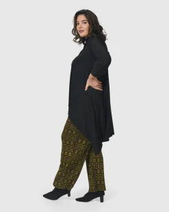 Women Alembika Plus<Essential Hi-Lo Button Down Top, Black