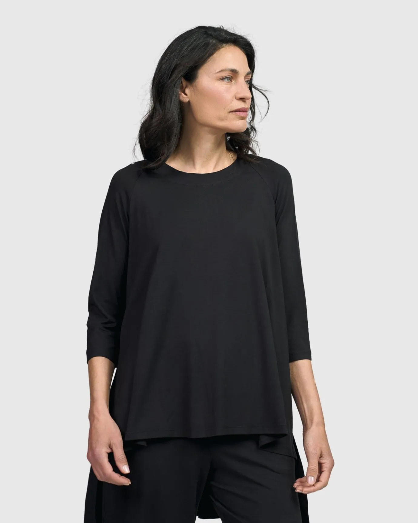 Women Alembika Plus<Essential Hi-Lo Top, Black