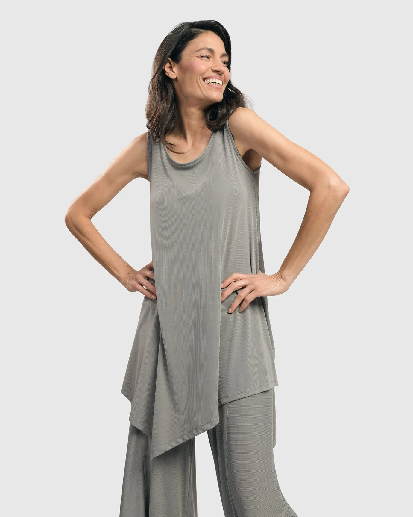 Women Alembika Tops & Tunics<Essential Joy Sleeveless Tunic Top, Fog