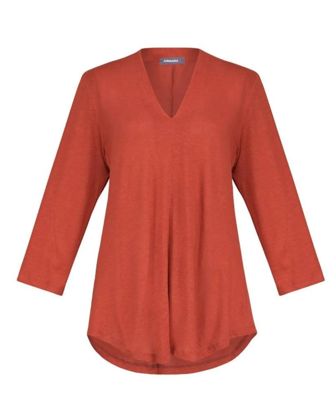 Women Alembika Tops & Tunics<Essential Linen V-Neck Top, Orange