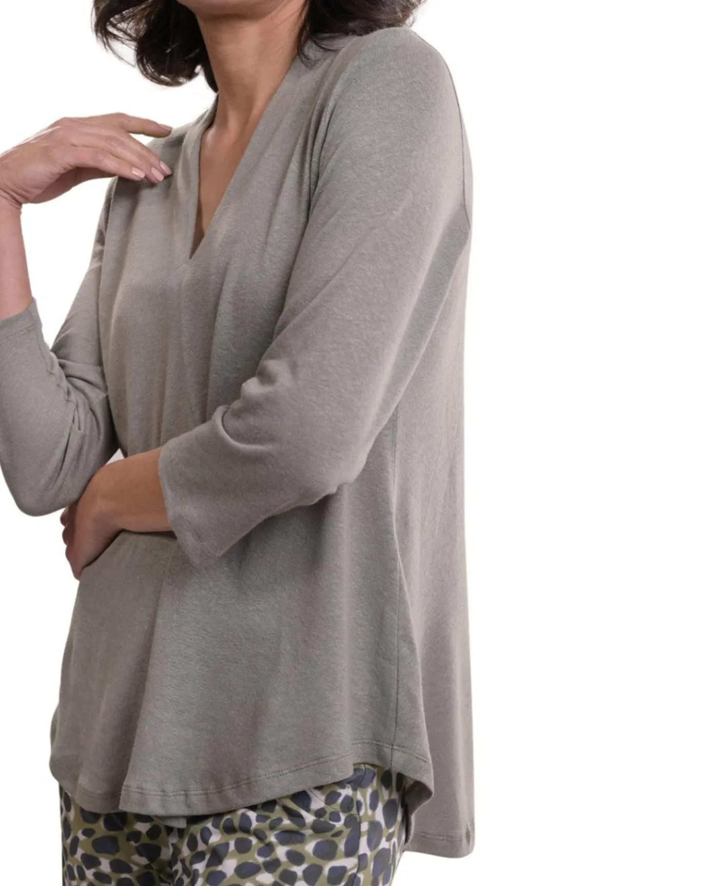 Women Alembika Tops & Tunics<Essential Linen V-Neck Top, Sage