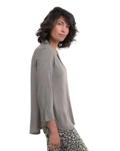 Women Alembika Plus<Essential Linen V-Neck Top, Sage