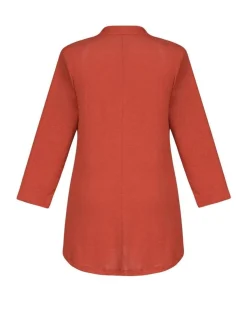 Women Alembika Plus<Essential Linen V-Neck Top, Orange