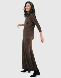 Women Alembika Plus<Essential Mockneck Top, Coffee