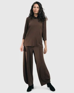 Women Alembika Plus<Essential Mockneck Top, Coffee