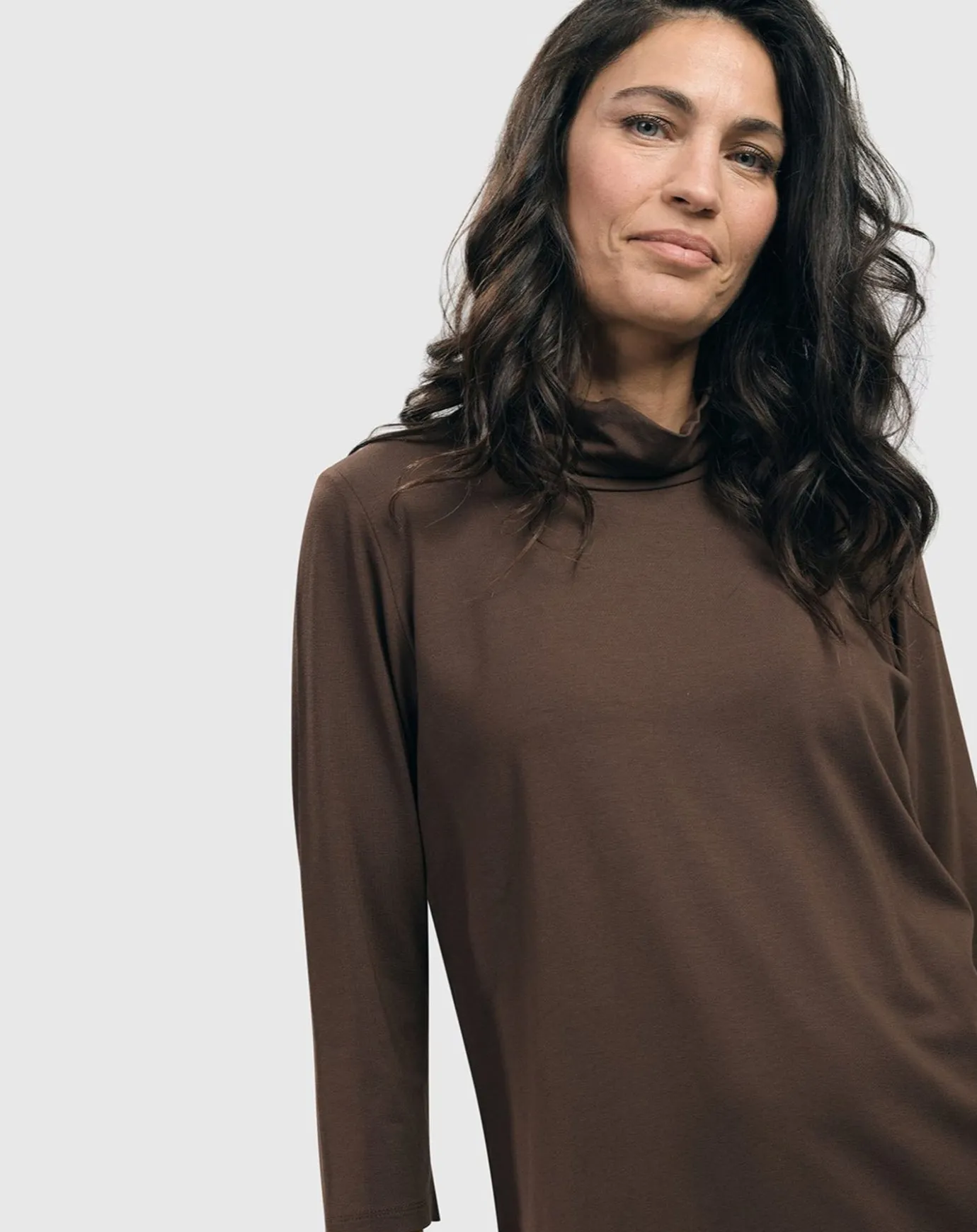 Women Alembika Tops & Tunics<Essential Mockneck Top, Coffee