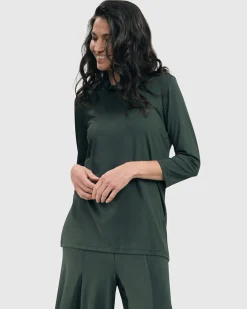 Women Alembika Plus<Essential Mockneck Top, Green