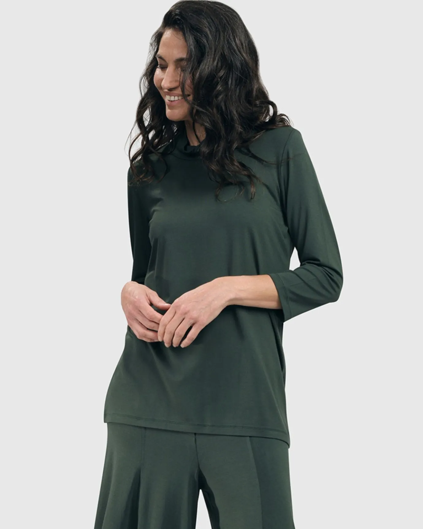 Women Alembika Plus<Essential Mockneck Top, Green