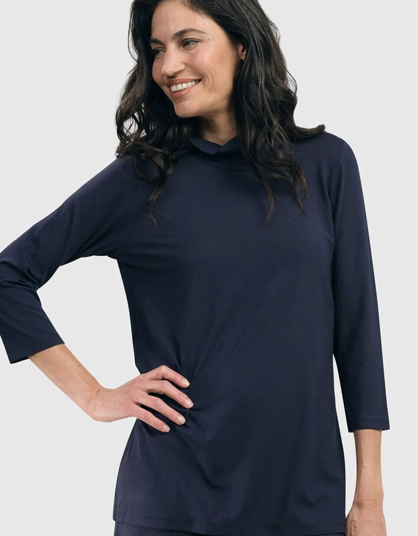 Women Alembika Plus<Essential Mockneck Top, Navy