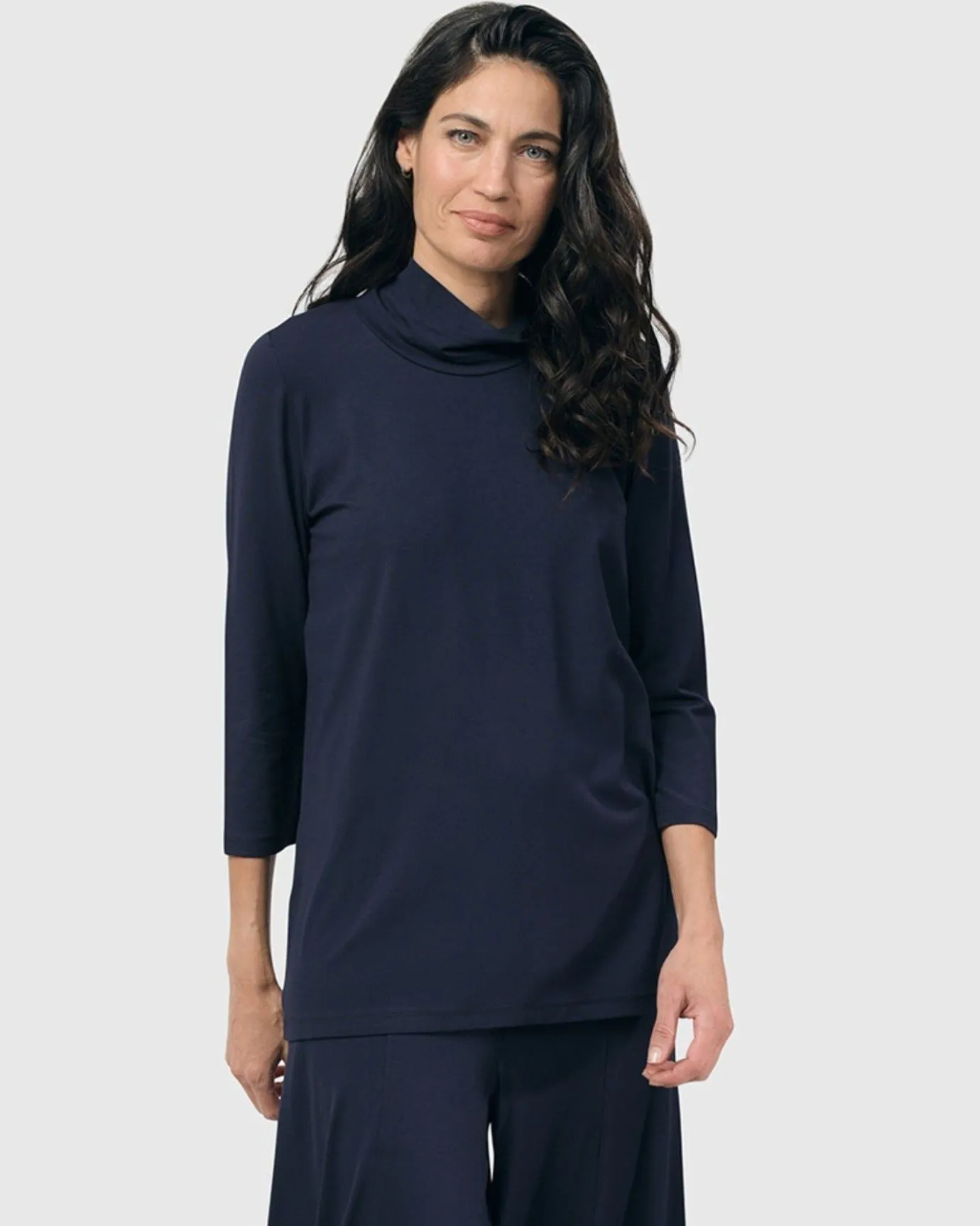 Women Alembika Plus<Essential Mockneck Top, Navy