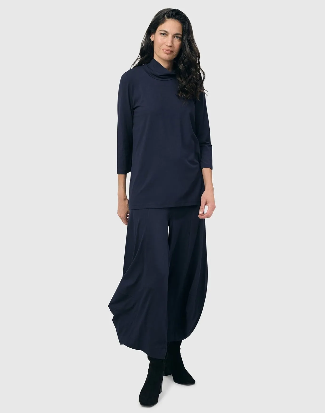 Women Alembika Plus<Essential Mockneck Top, Navy