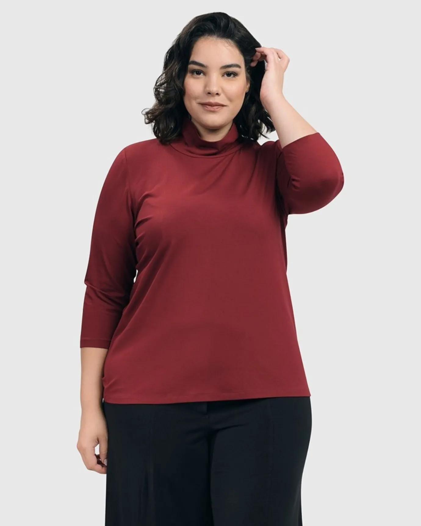 Women Alembika Tops & Tunics<Essential Mockneck Top, Plum
