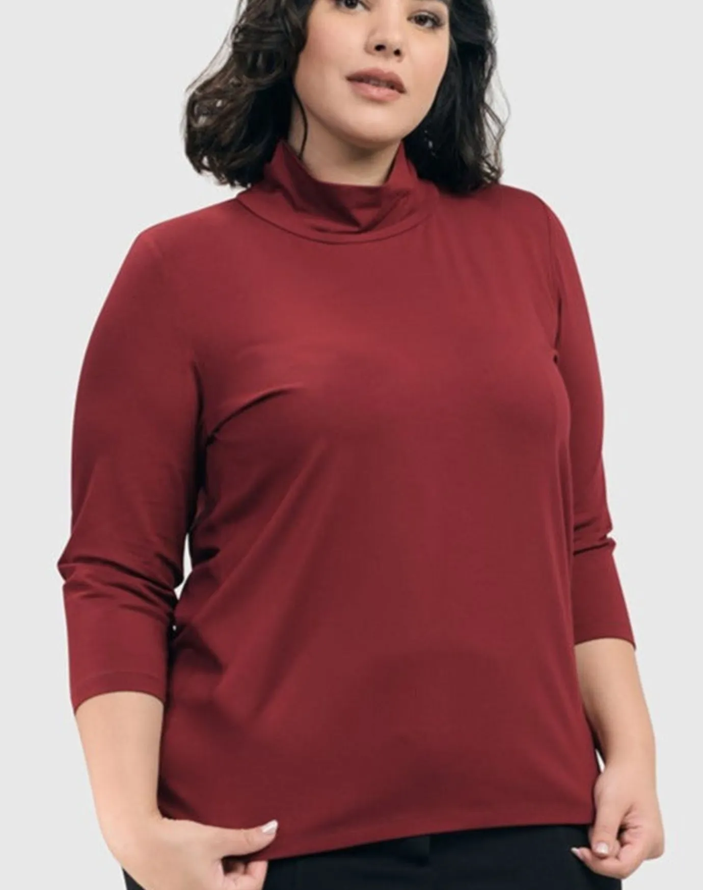Women Alembika Tops & Tunics<Essential Mockneck Top, Plum