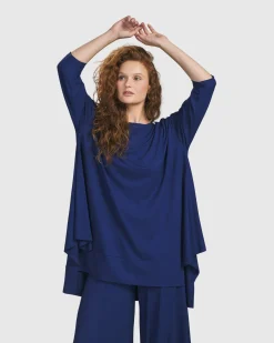 Women Alembika Plus<Essential Oversized Trapeze Top, Royal Blue