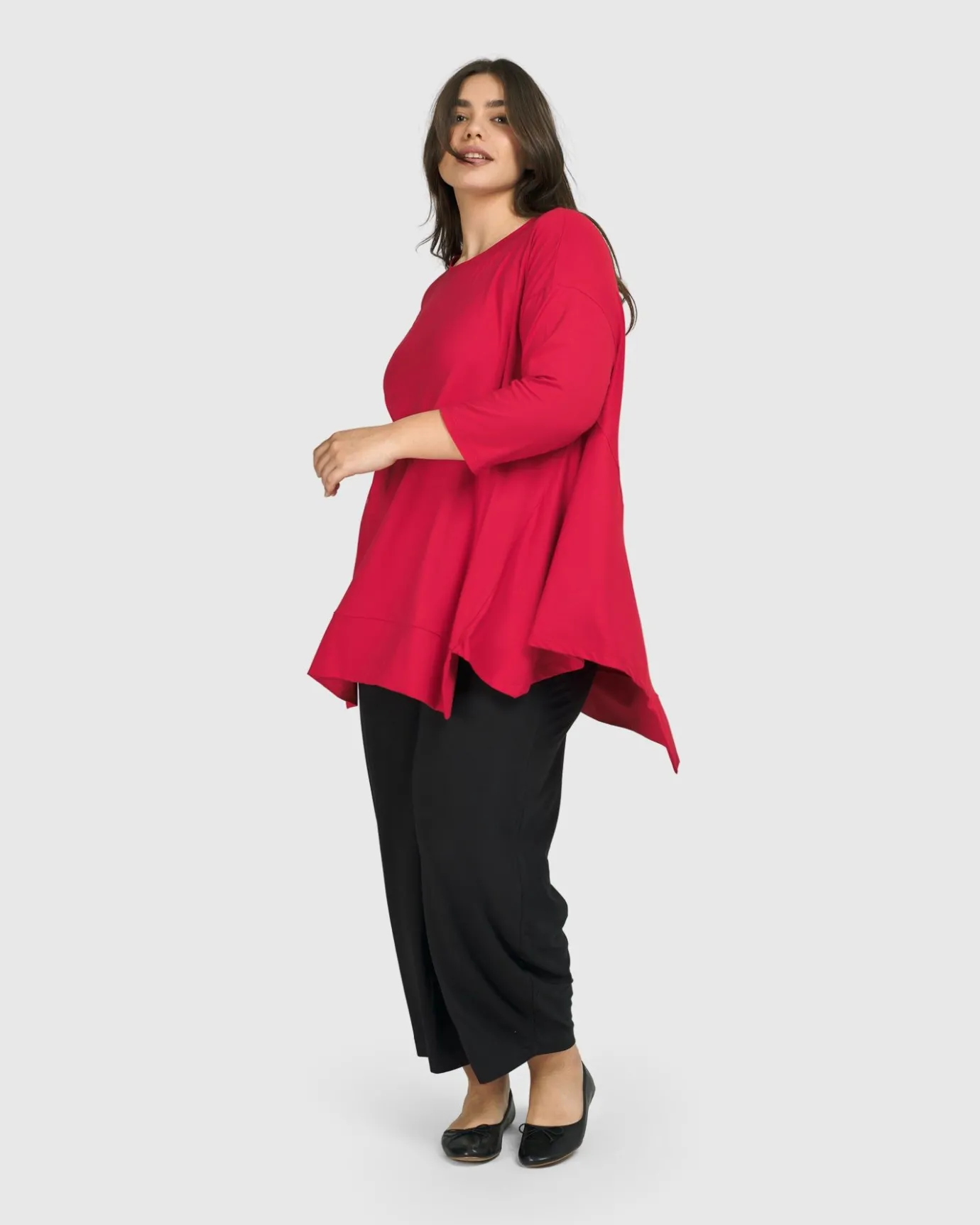 Women Alembika Tops & Tunics<Essential Oversized Trapeze Top, Red Rose