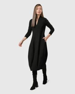 Women Alembika Plus<Essential Pockets Cocoon Dress, Black
