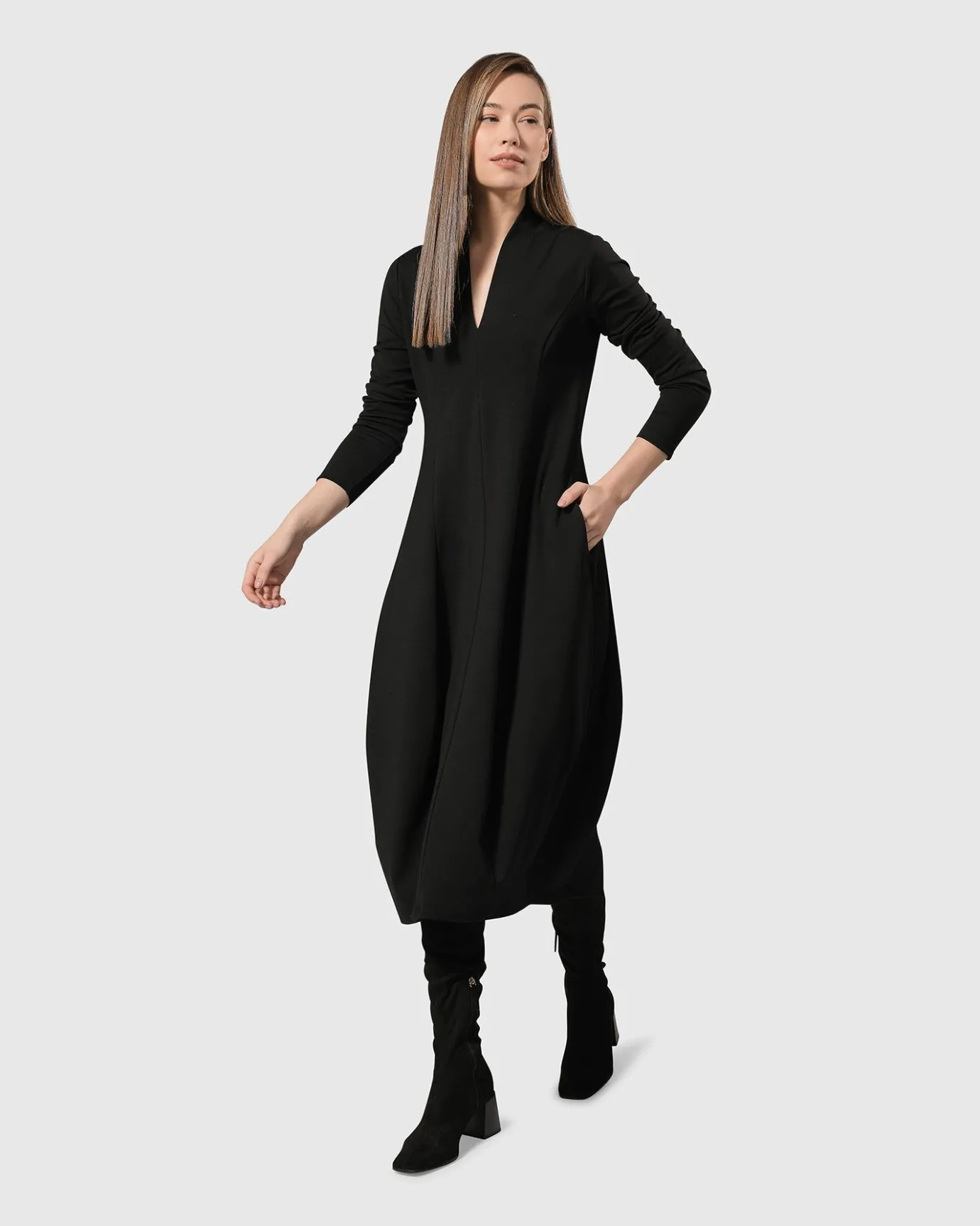 Women Alembika Dresses<Essential Pockets Cocoon Dress, Black