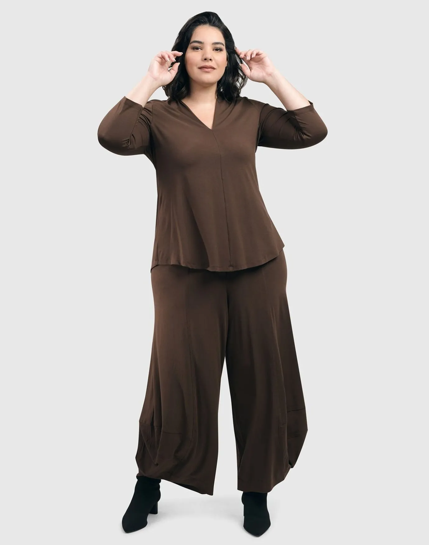 Women Alembika Plus<Essential Punto Pants, Coffee