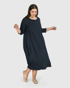 Women Alembika Dresses<Essential Relaxed Midi Dress, Ocean