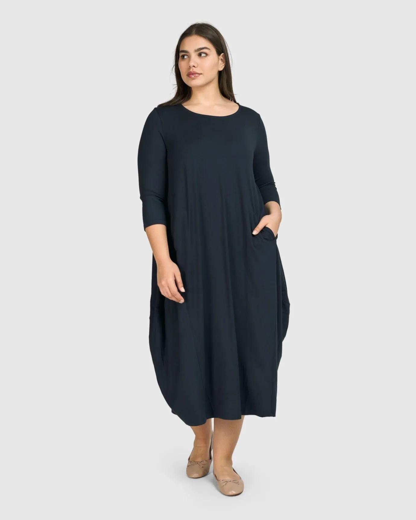 Women Alembika Dresses<Essential Relaxed Midi Dress, Ocean