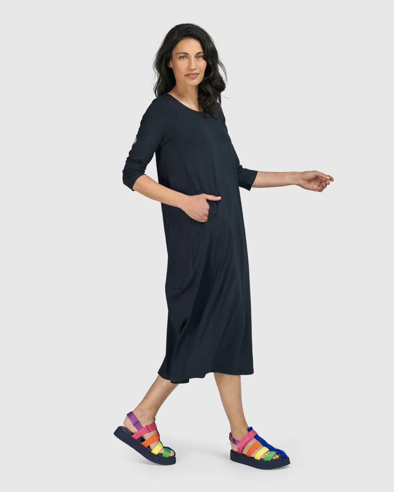 Women Alembika Dresses<Essential Relaxed Midi Dress, Ocean