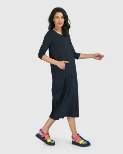 Women Alembika Plus<Essential Relaxed Midi Dress, Ocean
