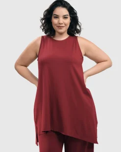Women Alembika Tops & Tunics<Essential Sleeveless Tunic Top, Plum