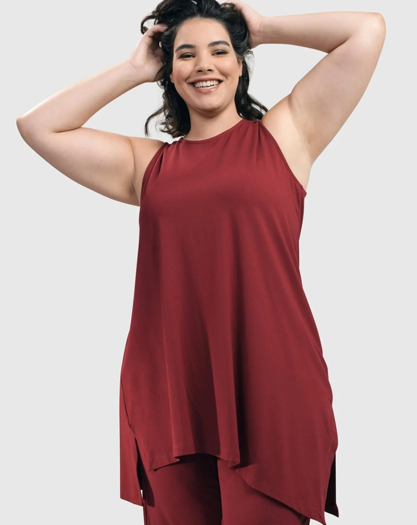 Women Alembika Plus<Essential Sleeveless Tunic Top, Plum