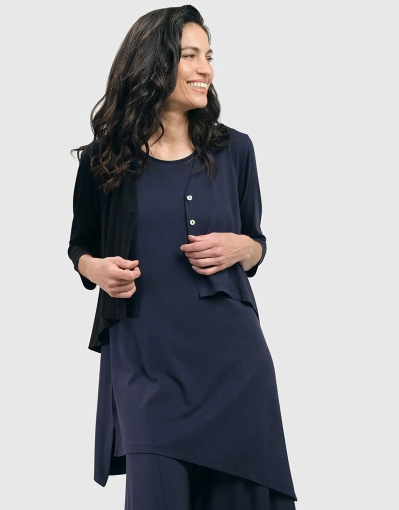 Women Alembika Plus<Essential Sleeveless Tunic Top, Navy